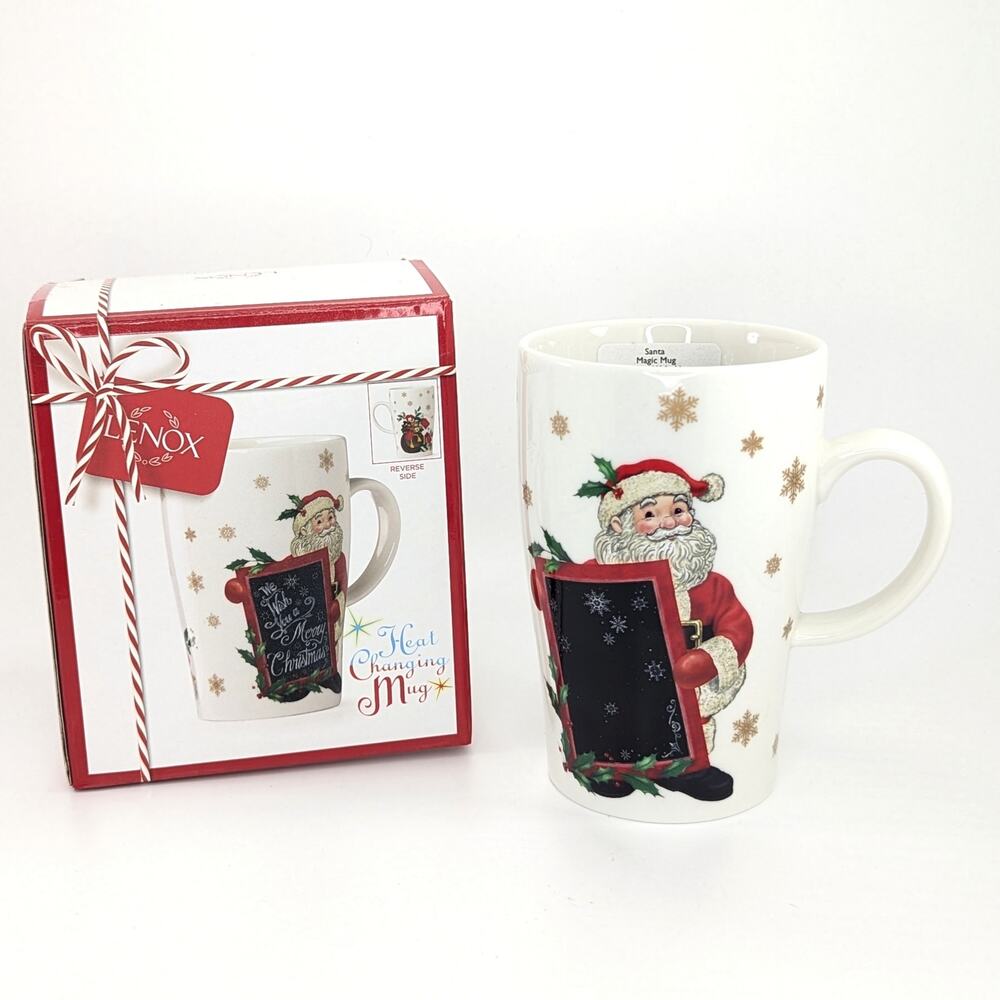 NIB Lenox Christmas Heat Changing Santa Magic Mug | 14 oz Porcelain Santa Gift